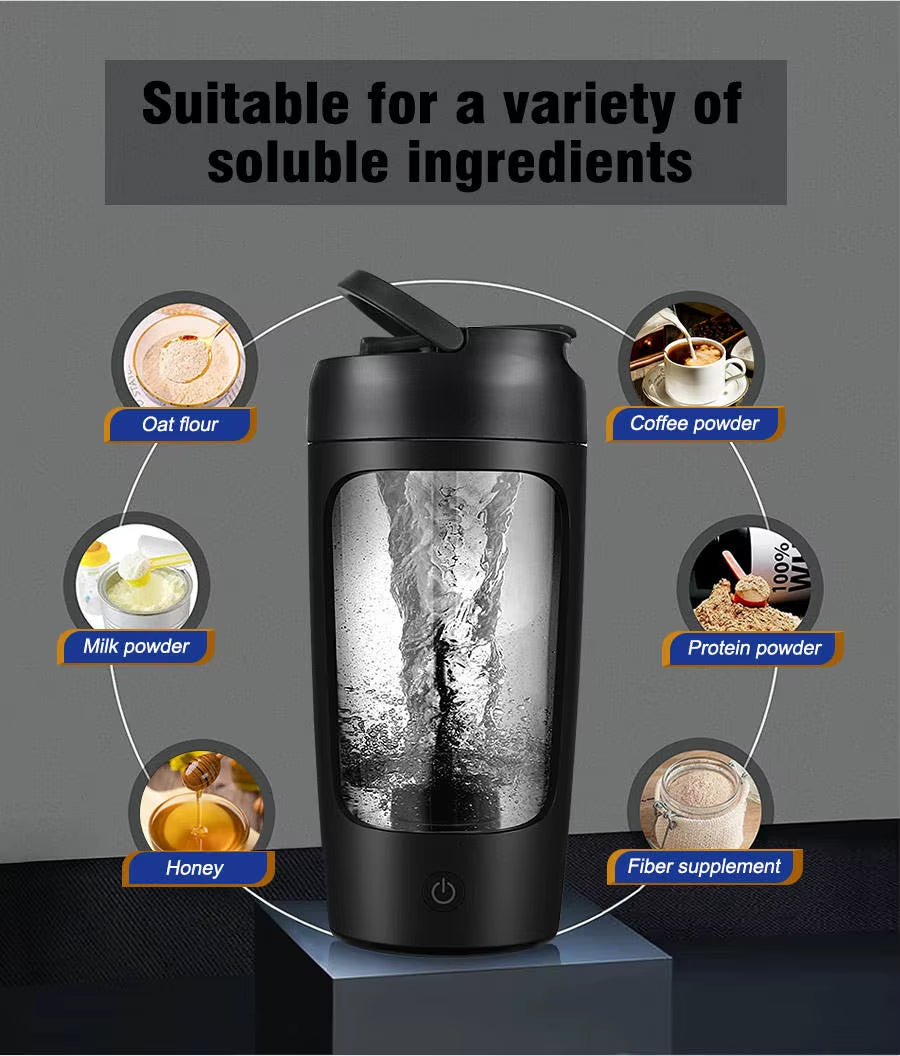 Portable Electric USB Battery Mixer Protein Shaker Bottle
