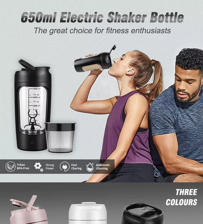 Portable Electric USB Battery Mixer Protein Shaker Bottle